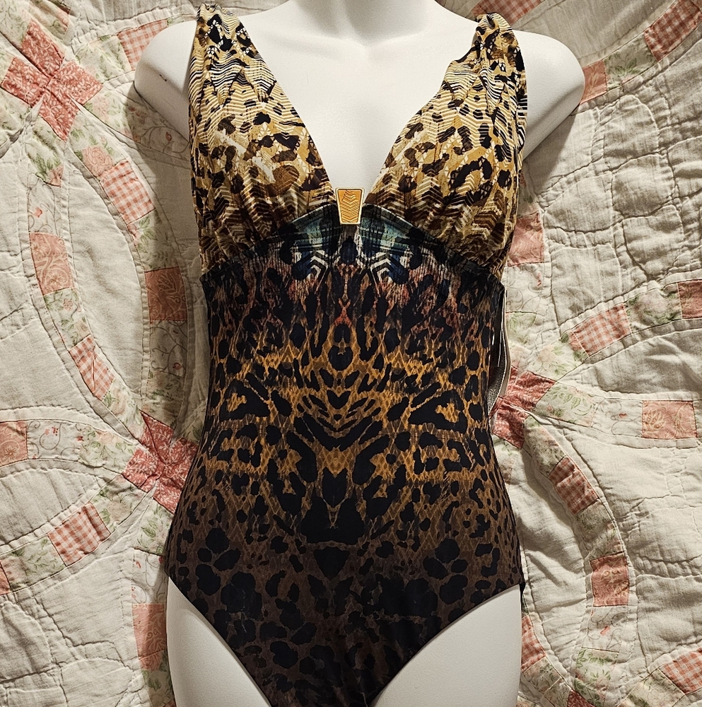 Leopard Print One-Piece Swimsuit